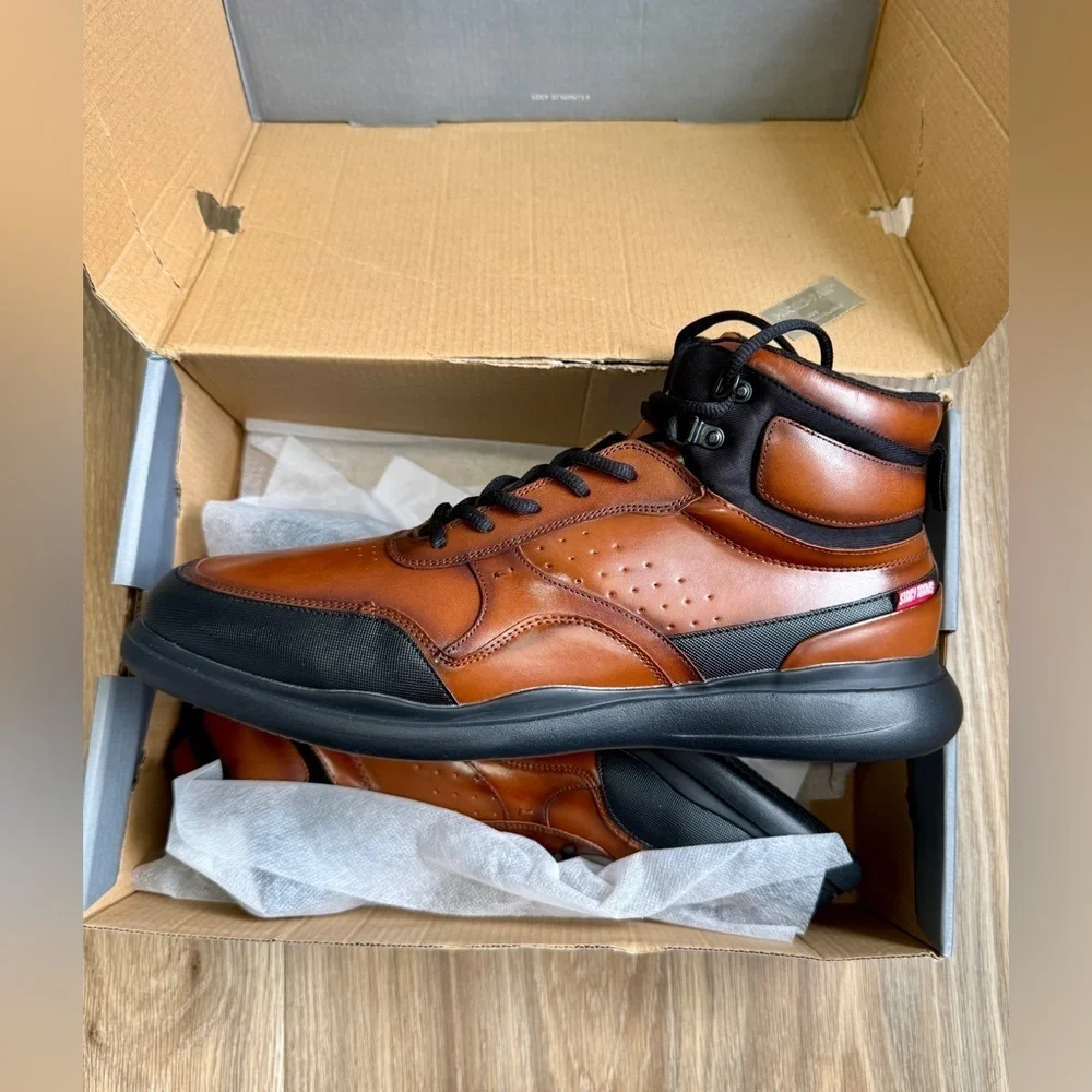 Stacy Adams Mayson Mid Lace-Up Fashion Boots Cognac Men’s Size 14 NIB